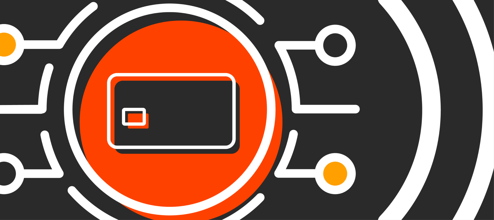 Illustration of a credit card against an abstract background.