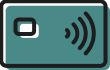 A blue credit card icon