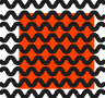 An orange square with a layer of squiggly lines in front of it.