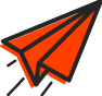 An illustrated orange paper aireplane
