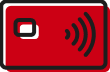 A red credit card icon